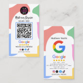 Google Review Avec LOGO QR Code Link Carte de visi (Devant / Derrière)