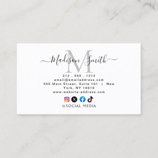 Google Review Avec QR Code Link Carte de visite (Dos)