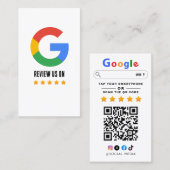 Google Review Avec QR Code Link Carte de visite (Devant / Derrière)