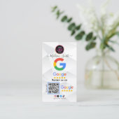 Google Review Avec QR Code Link Carte de visite (Debout devant)