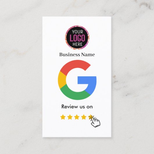 Google Review avec QR Code Link cg Carte de visite (Devant)