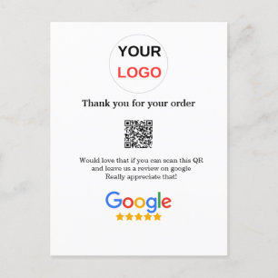 Google review bedrijfslogo Scan QR review Briefkaart