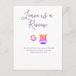 Google review bedrijfslogo Scan QR review Briefkaart