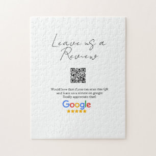 Google review bedrijfslogo Scan QR review Legpuzzel