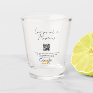 Google review bedrijfslogo Scan QR review Shot Glas