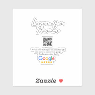 Google review bedrijfslogo Scan QR review Sticker