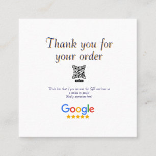 Google review bedrijfslogo Scan QR review Vierkante Visitekaartje