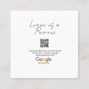 Google review bedrijfslogo Scan QR review Vierkante Visitekaartje