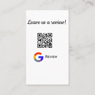 Google review bedrijfslogo Scan QR review Visitekaartje