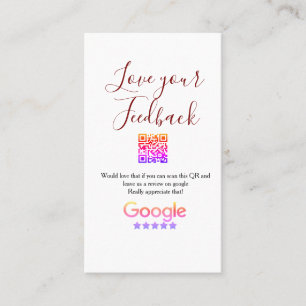 Google review bedrijfslogo Scan QR review Visitekaartje