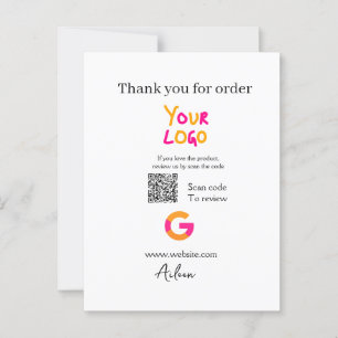 Google review bedrijfslogo website scan QR-code Briefkaart