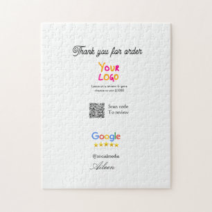 Google review bedrijfslogo website scan QR-code Legpuzzel