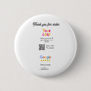 Google review bedrijfslogo website scan QR-code Ronde Button 5,7 Cm