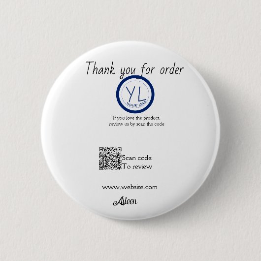 Google review bedrijfslogo website scan QR-code Ronde Button 5,7 Cm (Voorkant)