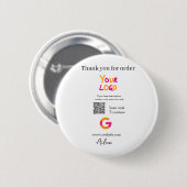 Google review bedrijfslogo website scan QR-code Ronde Button 5,7 Cm (Voorkant /achterkant)