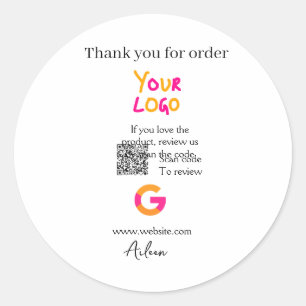 Google review bedrijfslogo website scan QR-code Ronde Sticker
