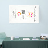 Google review bedrijfslogo website scan QR-code Spandoek (Beurs)