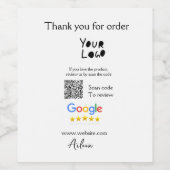 Google review bedrijfslogo website scan QR-code Wijn Etiket (Enkel label)