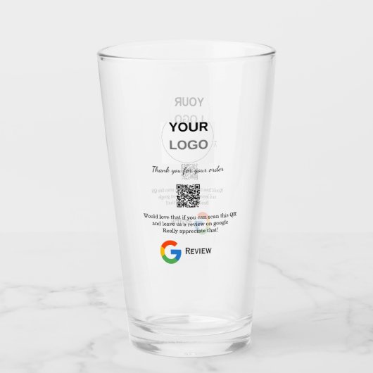 Google review business logo Scan QR review Glas (Voorkant)