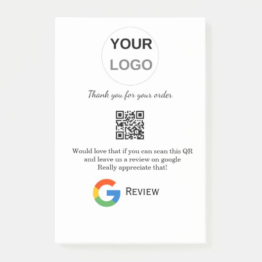 Google review business logo Scan QR review Post-it® Notes (Voorkant)