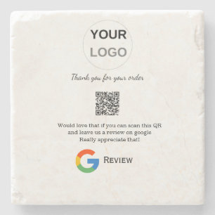 Google review business logo Scan QR review Stenen Onderzetter
