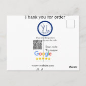 Google review business logo website scan QR code Briefkaart (Achterkant)