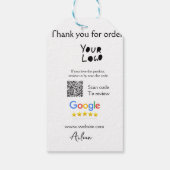 Google review business logo website scan QR-code Cadeaulabel (Achterkant)