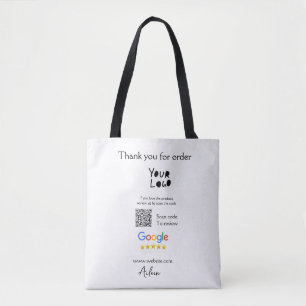 Google review business logo website scan QR-code Draagtas