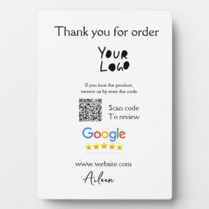 Google review business logo website scan QR-code Fotoplaat