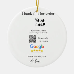 Google review business logo website scan QR-code Keramisch Ornament