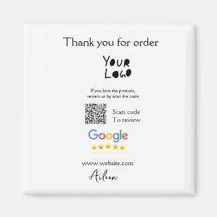 Google review business logo website scan QR-code Magneet