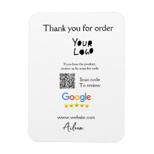 Google review business logo website scan QR-code Magneet