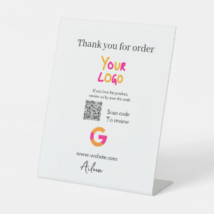 Google review business logo website scan QR-code Reclamebord Met Voetstuk