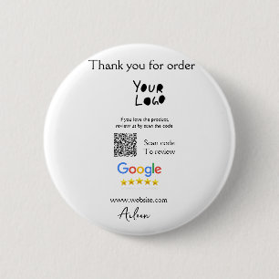 Google review business logo website scan QR-code Ronde Button 5,7 Cm