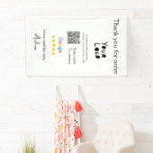 Google review business logo website scan QR-code Spandoek (Insitu)