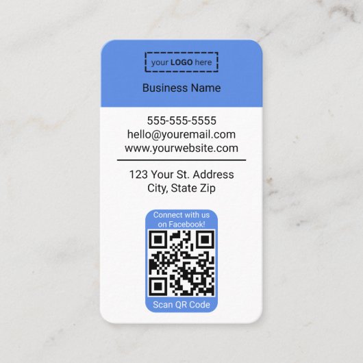 Google Review Carte de visite avec Facebook QR Cod (Devant)