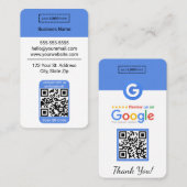 Google Review Carte de visite avec Facebook QR Cod (Devant / Derrière)