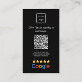 Google Review - Carte de visite avec les médias so (Dos)