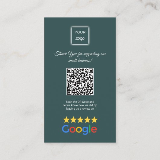 Google Review - Carte de visite avec les médias so (Dos)