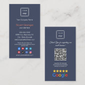 Google Review - Carte de visite avec les médias so (Devant / Derrière)