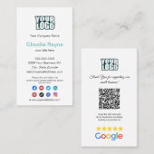 Google Review - Carte de visite avec les médias so (Devant / Derrière)