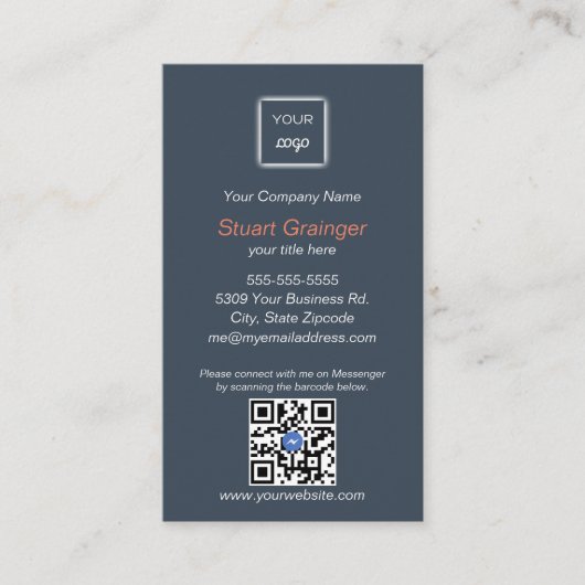 Google Review - Carte de visite - Messenger QR Lin (Devant)