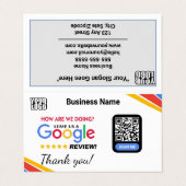 Google Review Gevouwen Kaart QR Sjabloon met Coupo Visitekaartjes (Buitenkant ongevouwen)