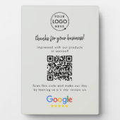 Google Review Link | QR-code Grijze zakelijke Revi Fotoplaat (voorkant)