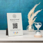 Google Review Link | QR-code Grijze zakelijke Revi Fotoplaat (Zijkant)