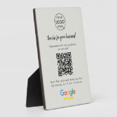 Google Review Link | QR-code Grijze zakelijke Revi Fotoplaat (Zijkant)