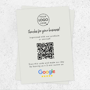Google Review Link QR-code Grijze zakelijke Revi Informatiekaartje