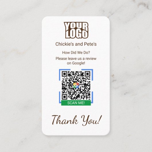 Google Review met Map & QR Code Link Sjabloon Visitekaartje (Voorkant)