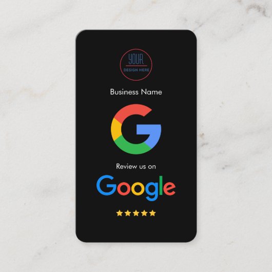 Google Review met QR Code Link Visitekaartje (Voorkant)