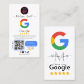 Google Review met QR Code Link Visitekaartje (Voorkant / Achterkant)